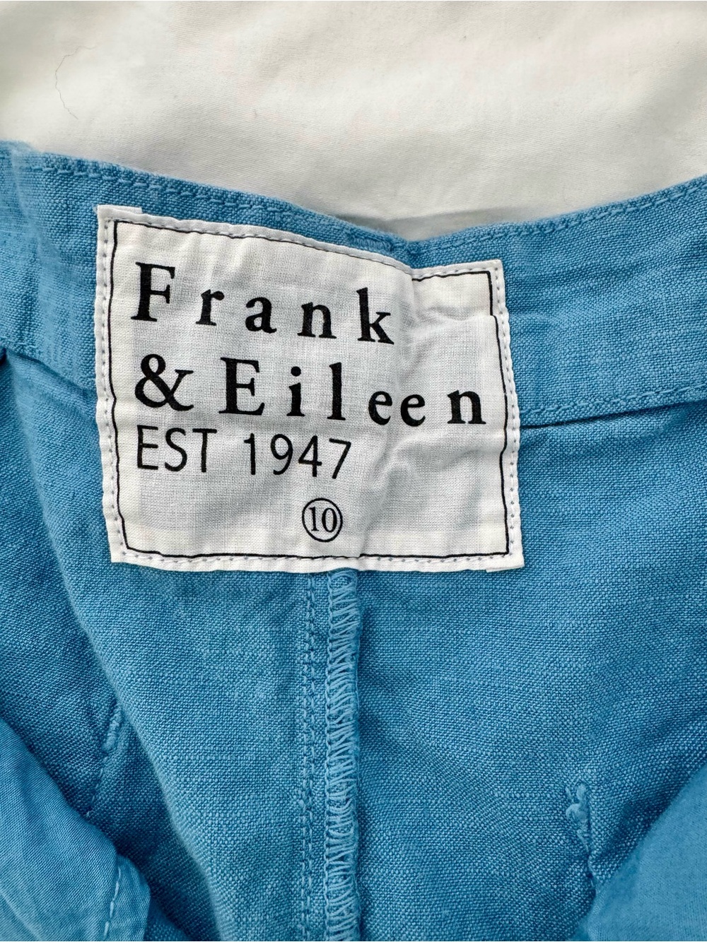 Frank & Eileen Waterford Hydrangea Blue Linen Blend Shorts - Picture 2 of 3